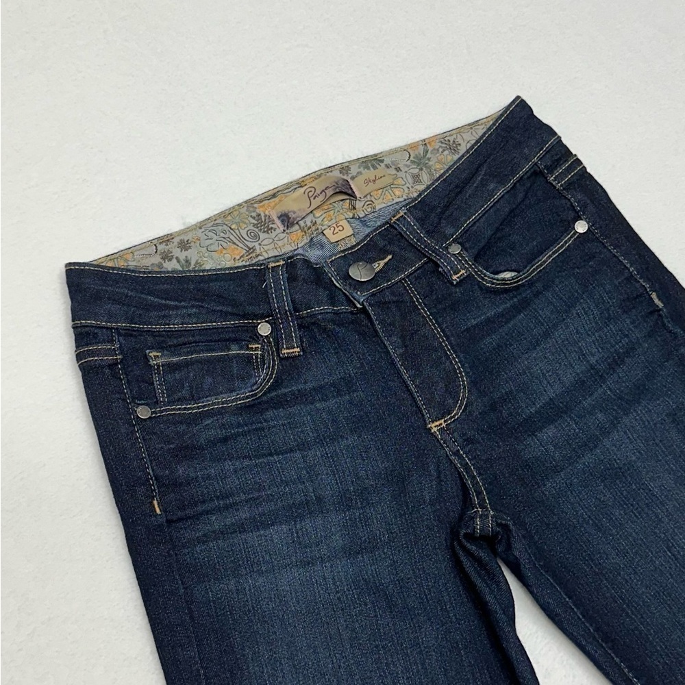 Paige Women’s Skyline Low-rise Dark Wash Jeans, Size 25 (26x33), Made in USA - Picture 6 of 14